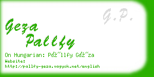 geza pallfy business card